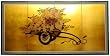 Japanese Sumi e Style Wall Art & Gifts - 6ft. Flower Cart Oriental Gold Leaf Folding Screen Painting - 36" x 72"