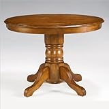 Pedestal Dining Table in Cottage Oak Finish