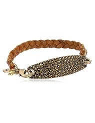 Lucky Brand Pave Gold Identification Bracelet
