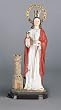 Bareggio Collection - Statue - Saint Barbara - Poly Resin Statues on Dark Base - 8in.