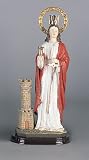 Bareggio Collection - Statue - Saint Barbara - Poly Resin Statues on Dark Base - 11in.