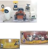 DISNEY PIXAR WALL-E WALLE FIGURINE PLAYSET CAKE TOPPER 6 Pieces Walle Eve M-O Light Bot Steward Bot Vacuum Bot Decorative Box