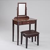 Iris Vanity Table & Stool by Crown Mark