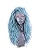 Side Part Pastel Blue Green Wigs Blend Color Synthetic Lace Front Wigs for Women Festival Cosplay Party Drag Queen Replacement Wear Long Water Curly Hair 22