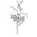 SoulBreezeCollection Colorful Dancing Ballerina Dancer Ballet Dance Pendant Necklace Charm (Multi-Color)