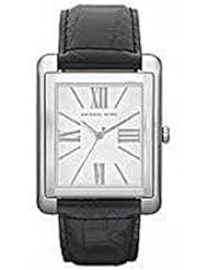 New MICHAEL KORS MK2242 Womens Black Leather Band Watch