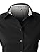 LE3NO PREMIUM Womens Easy Care Long Sleeve Button Down Work Shirt, L3NWT1807_BLACK, X-Small