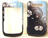 Black Butterfly Snap on Hard Skin Faceplate Cover Case for Blackberry Curve 8900 + Belt Clip