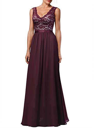 Miusol® Women's Deep-V neck Elengant Halter Retro Bridesmaid Prom Maxi Dress
