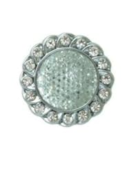 Apparel: Eyeglass Holder Brooch with Crystals Bezel - Clear Glitter