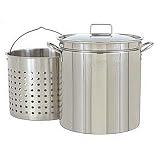 Bayou Classic 1144 44-Quart All Purpose Stainless Steel Stockpot with Steam and Boil Basket