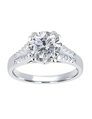 1.24 Ct Round H/I Diamond White Topaz 14K White Gold Ring