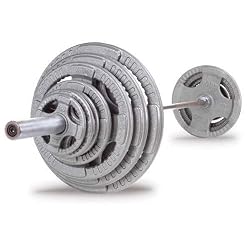 Body Solid OST255 Grey Hand Grip Olympic Plates (255-Pounds)
