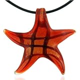 Search : Red And Gold Star Murano Glass Necklace Pendant Gift