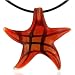 Red And Gold Star Murano Glass Necklace Pendant