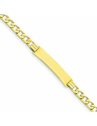 14K Gold Fancy Link ID Bracelet 8 Inches