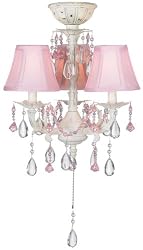Pretty-in-Pink Pull-Chain Ceiling Fan Light Kit