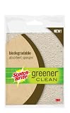 3M Scotch-Brite 97274 Greener Clean Biodegradable Absorbent Sponges, 2-Pack