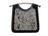 Extra 50% Off Calf Skin Cow Print Leather Fur Bag Handbag Purse LCP_BLACKFA_011