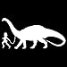 Girl Leading A Brontosaurus Dinosaur Vinyl Decal Sticker | Cars Trucks Vans SUVs Laptops Walls Windows Cups | White | 7 X 3.3 | KCD2129