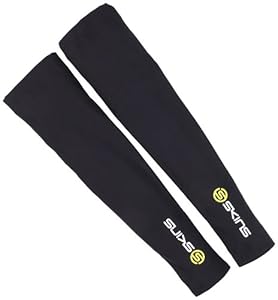 SKINS Men's Essentials Compression Sleeves, Black/Yellow, Large