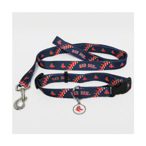 Boston Red Sox Dog Collar & Leash Set