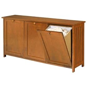Mission - style Triple Hamper, TRIPLE, LIGHT CHERRY by Home Decorators Collection