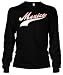 (Cybertela) Mexico Script Thermal Long Sleeve T-shirt Country Pride Tee (Black, Medium)