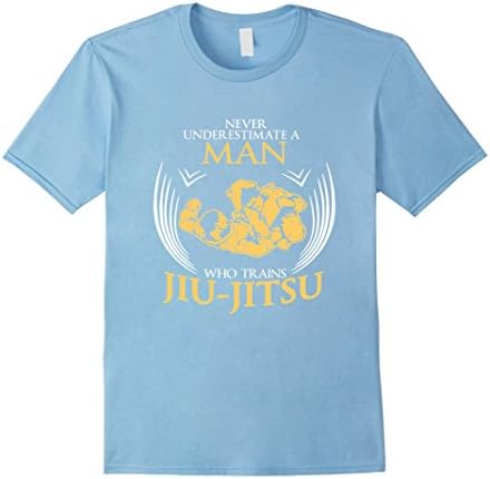Men's Man Trains jiu jitsu T Shirt jiu jitsu tshirt Medium Baby Blue