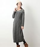 Angeliebe エンジェリーベ 授乳 口 付 パイル 裏 起毛 マキシ ワンピース L グレー