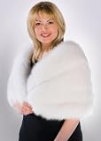 Fur Cape - White Fox Fur Cape Plus Size