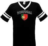 Portugal Flag International Soccer Ringer T-shirt, Portuguese Soccer Mens Ringer T-shirt