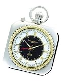 Pocket Watch - 14k Gold-plated Two-tone Open Face Black Roman Numeral Pocket Watch