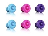 Vacu Vin Wine Saver Vacuum Stoppers, Set of 6 - Purple / Blue / Pink