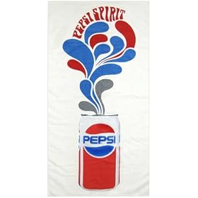 Pepsi-Cola 1970's Vintage Beach Towel, White