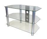 Icon Auto 3237 - Glass LCD & Plasma TV Stand -Up to 32 or  60KG - Clear Glass