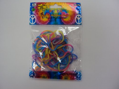 scented and tie dye peace shaped rubber bands bandz bracelets 12  more detail click!