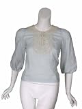 SEE BY CHLOE Lace Trim Blouse in Pale Blue