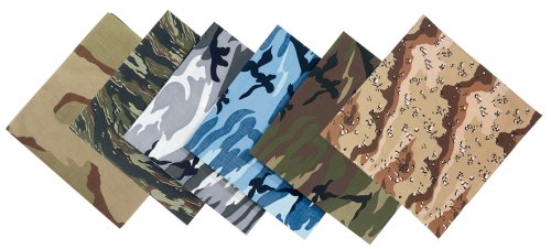 Army Military Solid - Paisley & Camouflage Bandanas (100% Cotton)