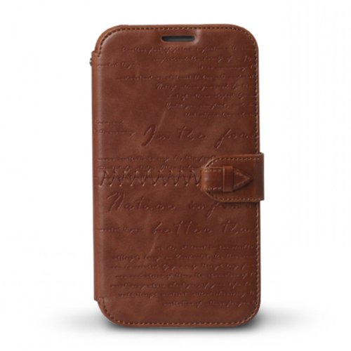 Zenus Galaxy Note 2 / N7100 Leather Case Masstige Lettering Diary - Vintage Leather Wallet - Luxury Packaging - Brown