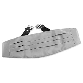 Wedding Silver by Elite Solid silver silk cummerbunds