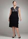 Davids Bridal Cap Sleeve Lace and Chiffon Tiered Dress Style 245346 41rej0Jcm5L. SL160 Davids Bridal Cap Sleeve Lace and Chiffon Tiered Dress Style 245346