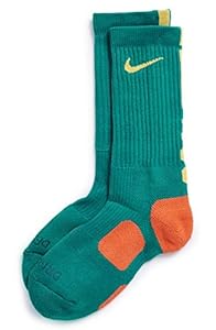 Nike Dri-Fit Elite Crew Basketball Socks-Teal-Small