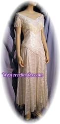 Fringe Off-Shoulder Western Wedding Gown