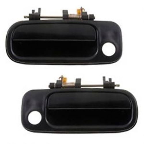1992-1996 Toyota Camry Front Outside Outer Exterior Black Door Handle Pair Set Left Driver AND Right Passenger Side (1992 92 1993 93 1994 94 1995 95 1996 96)