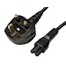 Max Value UK Mains to Coverleaf (C5), 2 Mtrs, Black