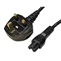 Max Value UK Mains to Coverleaf (C5), 2 Mtrs, Black