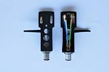 Turntable Headshell fits Technics Numark Vestax includes GOLD Leads Wires BLACK