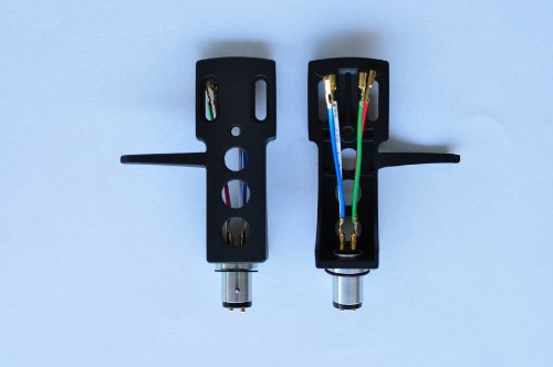 Turntable Headshell fits Technics Numark Vestax includes GOLD Leads Wires BLACK