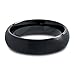 Tungsten Wedding Band Ring 6mm for Men Women Comfort Fit Black Enamel Domed Brushed Lifetime Guarantee